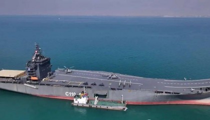 配三道阻拦索和滑跃甲板！韩国造商船摇身一变成伊朗航母