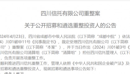 知名信托公司，招募重整投资人！